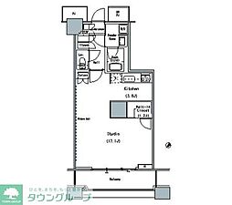 ＴＨＥ　ＴＯＫＹＯ　ＴＯＷＥＲＳ　ＭＩＤＴＯＷＥＲ 18階ワンルームの間取り