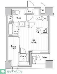 レジデンス文京春日 4階1DKの間取り