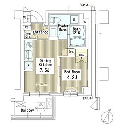マスターズコート北品川 204 2階1DKの間取り