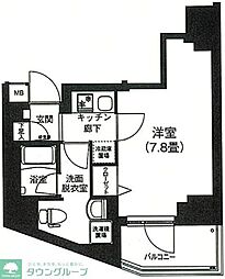 アイルプレミアム本駒込 8階1Kの間取り