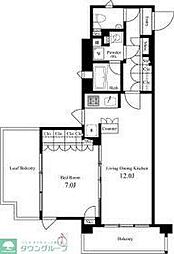 イプセ蒲田WEST 8階1LDKの間取り