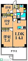 フレンシア洗足池 1階2SLDKの間取り
