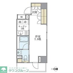 Brillia ist 白金高輪 10階1Kの間取り