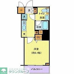 プレール・ドゥーク戸越銀座通り 1Kの間取図画像