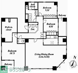 ＬａＳａｎｔｅ一番町 14階3LDKの間取り
