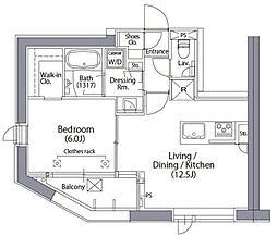 エルスタンザ文京湯島 7階1LDKの間取り