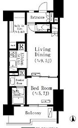 パークキューブ東品川 4階1SKの間取り