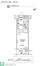 プラウドフラット八丁堀 12階1Kの間取り