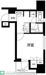 プレール・ドゥーク八丁堀 3階1Kの間取り