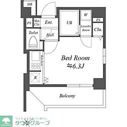 コスモリード月島 4階1Kの間取り