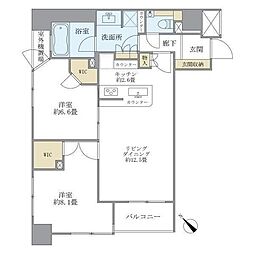 ライオンズシティ東京タイムズプレイス 5階2LDKの間取り