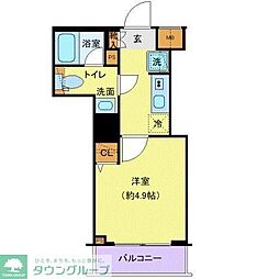 プレール・ドゥーク戸越銀座通り 1Kの間取図画像