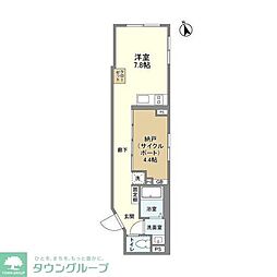 ＳＰＨＥＲＥ　ＹＯＹＯＧＩＵＥＨＡＲＡ　ＨＩＬＬＴＯＰ 2階ワンルームの間取り