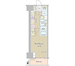 ヴェルデュール高田馬場 10階1Kの間取り