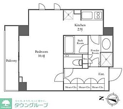 KDXレジデンス恵比寿 7階ワンルームの間取り