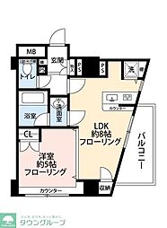 デュオスカーラ品川大井 3階1LDKの間取り