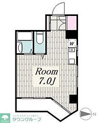 レイランド・アザブ 7階ワンルームの間取り