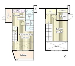 可染館 2階1LDKの間取り
