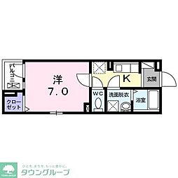 ジュネス 3階1Kの間取り