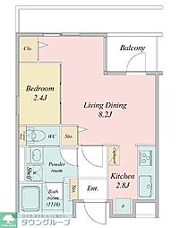 ローレルフラット 3階1LDKの間取り