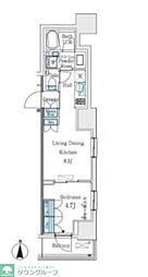 パークキューブ大井町レジデンス 12階1LDKの間取り