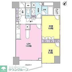 LaSante五反田 2LDKの間取図画像