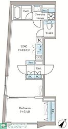 アローズ茗荷谷 1LDKの間取図画像