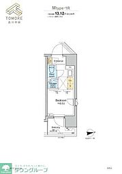 TOMORE品川中延 ワンルームの間取図画像