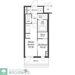 アイフラット文京本駒込 1DKの間取図画像