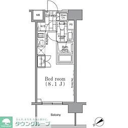 パークハビオ目黒リバーサイド ワンルームの間取図画像