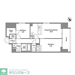 シーズンフラッツ大森西 2LDKの間取図画像
