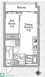 Live Casa千鳥町 1DKの間取図画像