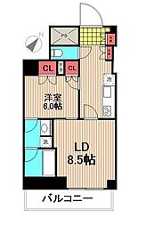 パークアクシス豊洲キャナル 1LDKの間取図画像