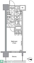 パークハビオ恵比寿 1Kの間取図画像