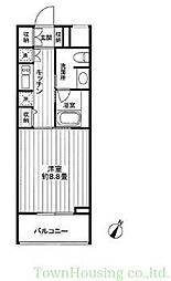 クロスレジデンス高輪 1Kの間取図画像