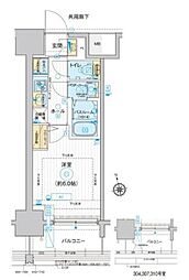 ディームス品川南大井 1Kの間取図画像