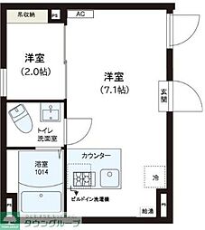 レピュア錦糸町レジデンスII 1DKの間取図画像