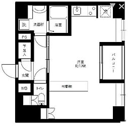 ドルチェ京橋・弐番館 ワンルームの間取図画像