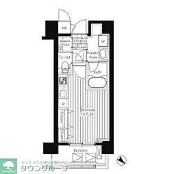 プライムアーバン東中野コート ワンルームの間取図画像
