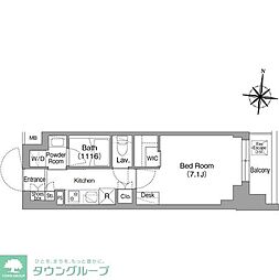 コンフォリア・リヴ大崎 1Kの間取図画像