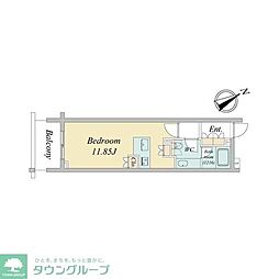 ニューシティアパートメンツトゴシ ワンルームの間取図画像