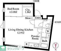 MAISONDESHIBA 1LDKの間取図画像