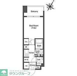 MYRIARESIDENCE日本橋人形町 1Kの間取図画像