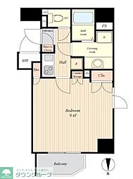 グランド・ガーラ南麻布 1Kの間取図画像