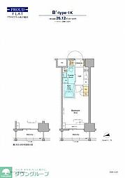 プラウドフラット西早稲田 1Kの間取図画像