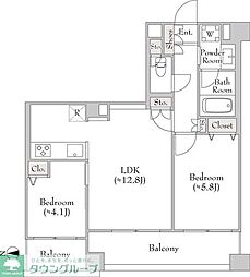 FORECITY大岡山 2LDKの間取図画像