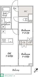 ユーレジデンス東雪谷 2DKの間取図画像