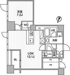 東神田テラスレジデンス 1LDKの間取図画像