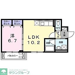 ル.シアン 1LDKの間取図画像