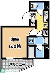 ラ・ヴイスタ西新宿 1Kの間取図画像